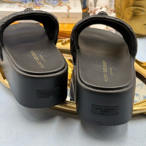 🆕 KURT GEIGER LONDON 🧿 NWOB Meena Eagle Platform Slides Sz EU 39 US 8.5 - Picture 12 of 16